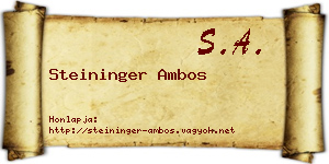 Steininger Ambos névjegykártya